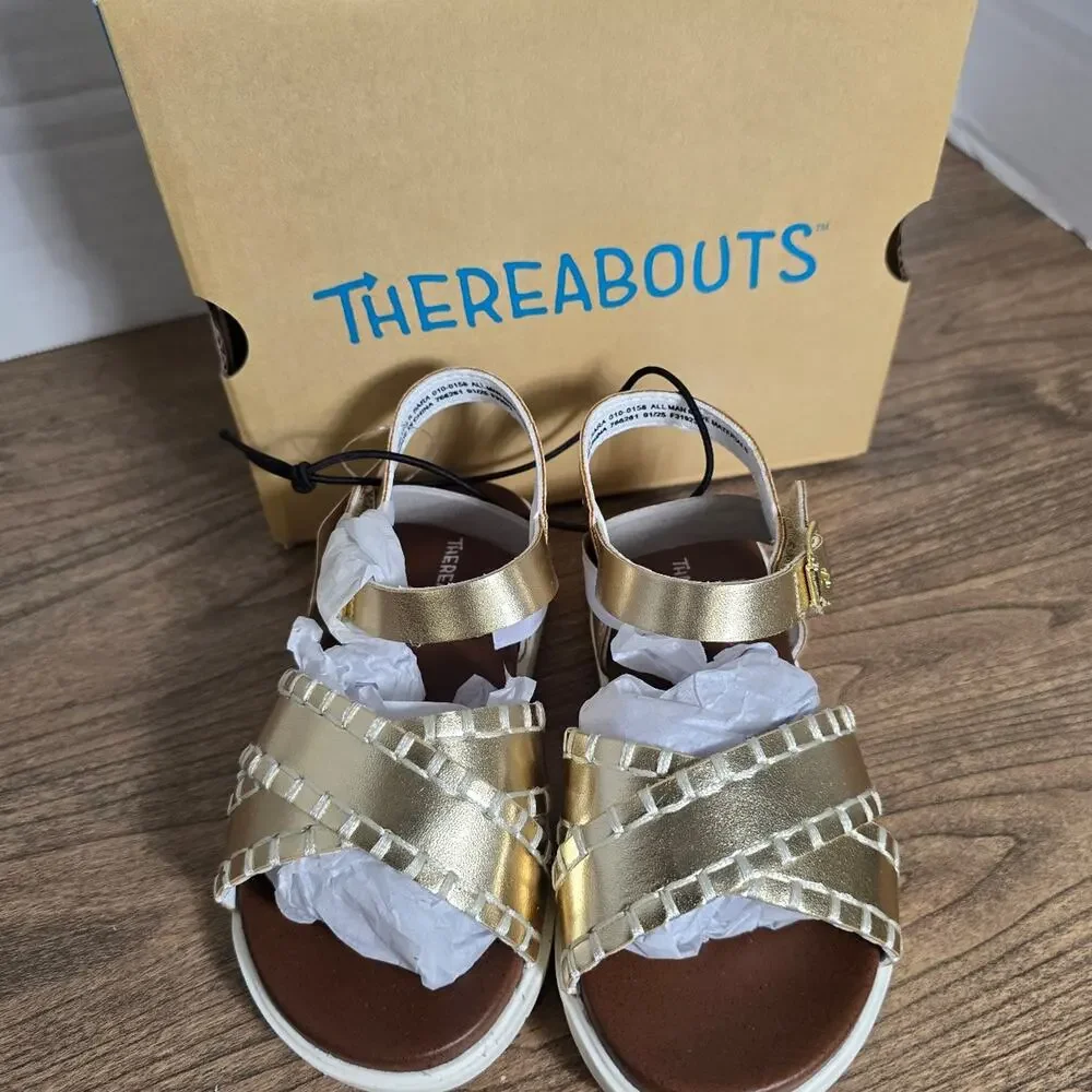 Thereabouts TH Lil Sara Gold White toddler 9 NWT